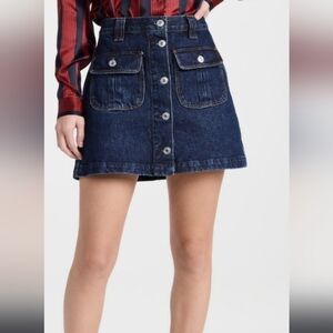 Re/done 70s button front mini skirt